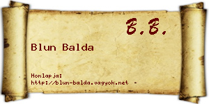 Blun Balda névjegykártya